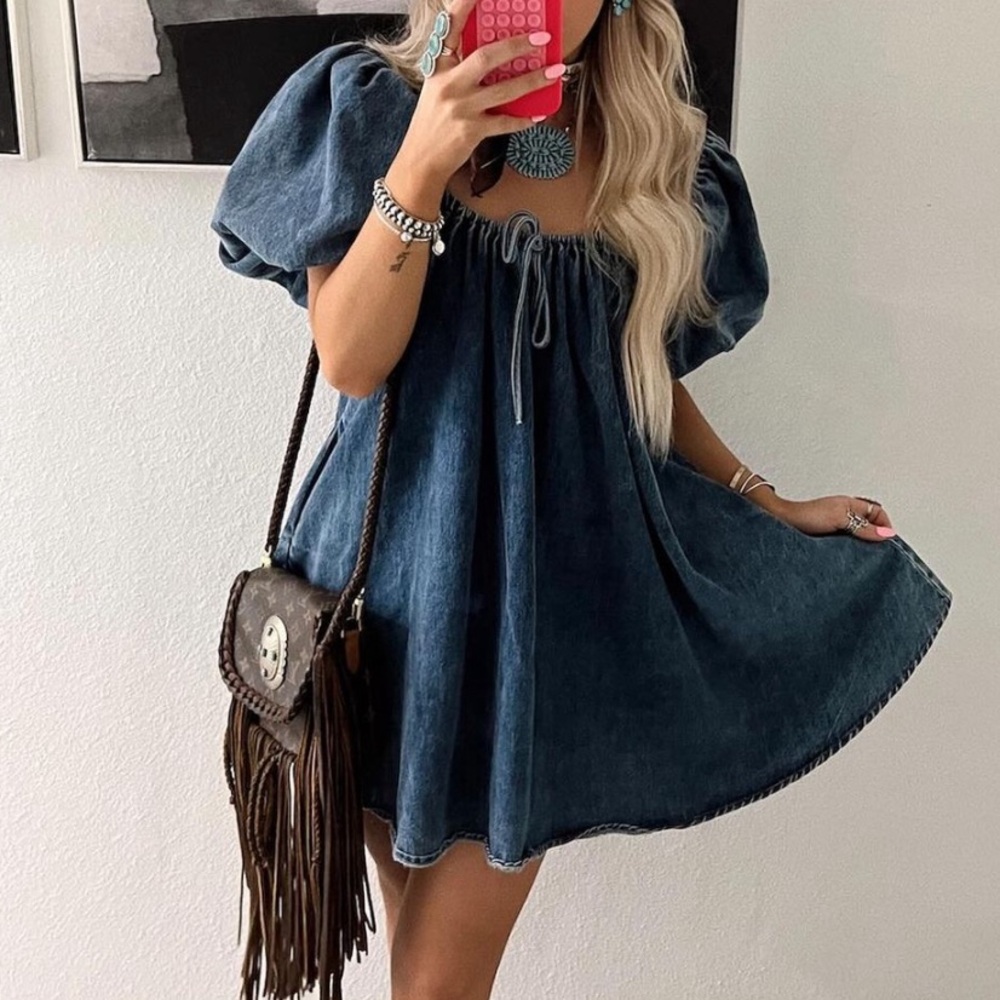 RICH HIPPIE DENIM MINI DRESS!!